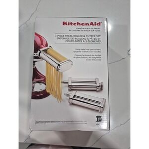 KitchenAid 3-Piece Pasta Roller & Cutter Set Attachment KSMPSA KSMPRA Chrome